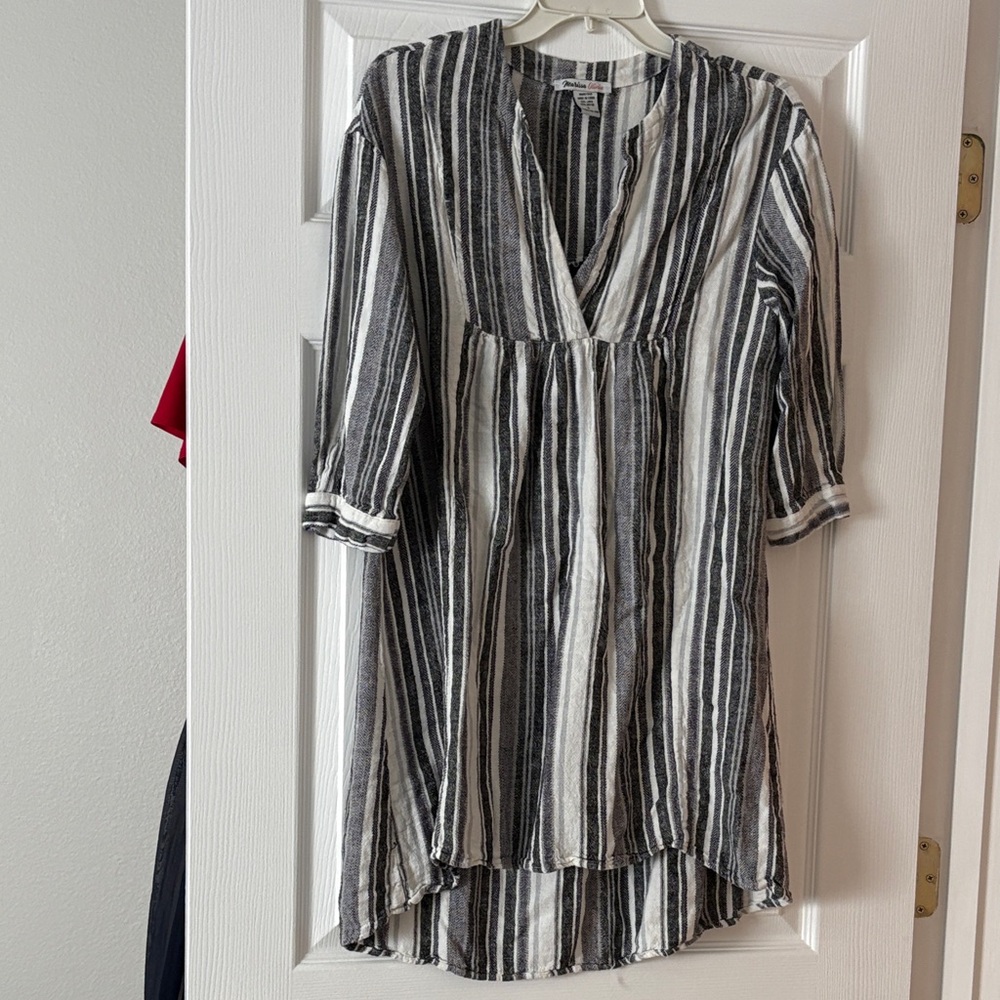 Striped Black and White Women's Dress